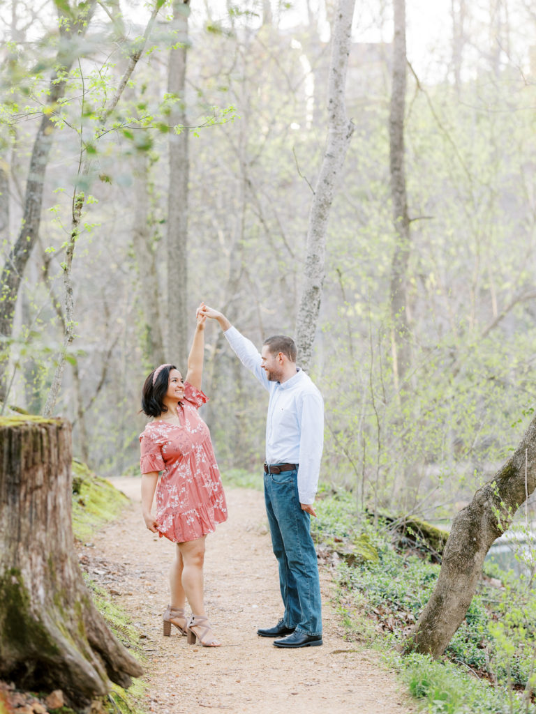 colorful trendy outfit for engagement session