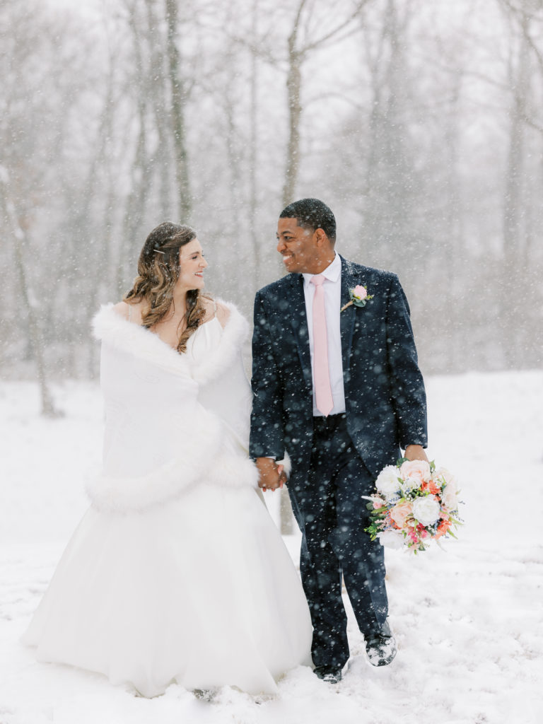 destination wedding with snow